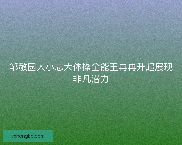 邹敬园人小志大体操全能王冉冉升起展现非凡潜力